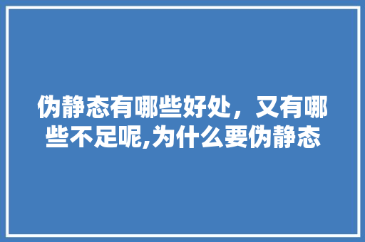 伪静态有哪些好处，又有哪些不足呢,为什么要伪静态设置的文件。 伪静态有哪些好处，又有哪些不足呢,为什么要伪静态设置的文件。 SEO关键词