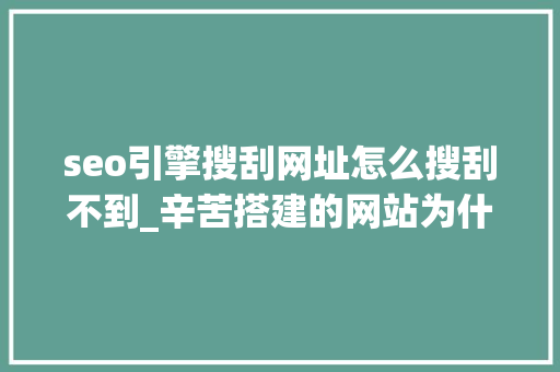 seo引擎搜刮网址怎么搜刮不到_辛苦搭建的网站为什么搜不到原因找到了 seo引擎搜刮网址怎么搜刮不到_辛苦搭建的网站为什么搜不到原因找到了 百度SEO