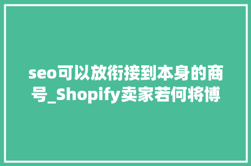 seo可以放衔接到本身的商号_Shopify卖家若何将博客添加到自己商号
