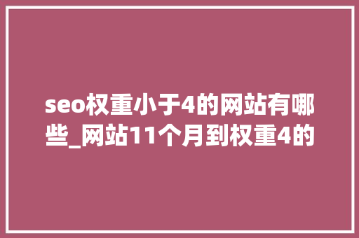seo权重小于4的网站有哪些_网站11个月到权重4的白帽seo之路