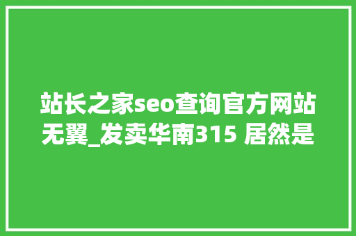 站长之家seo查询官方网站无翼_发卖华南315 居然是安然密码