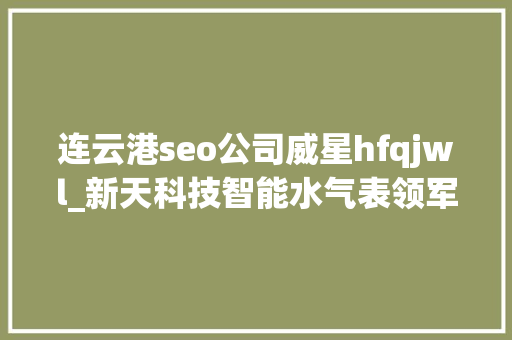 连云港seo公司威星hfqjwl_新天科技智能水气表领军企业好行业好公司仍需好机遇 连云港seo公司威星hfqjwl_新天科技智能水气表领军企业好行业好公司仍需好机遇 神马SEO