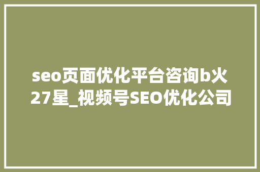 seo页面优化平台咨询b火27星_视频号SEO优化公司 seo页面优化平台咨询b火27星_视频号SEO优化公司 搜狗SEO