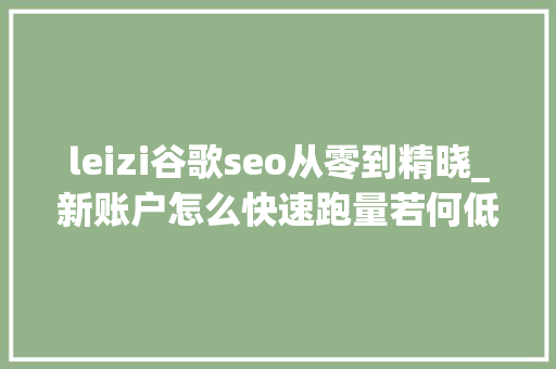 leizi谷歌seo从零到精晓_新账户怎么快速跑量若何低成本测试出效果抖音被限流怎么办 leizi谷歌seo从零到精晓_新账户怎么快速跑量若何低成本测试出效果抖音被限流怎么办 搜狗SEO