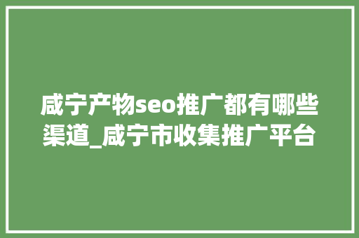 咸宁产物seo推广都有哪些渠道_咸宁市收集推广平台品牌推广渠道 咸宁产物seo推广都有哪些渠道_咸宁市收集推广平台品牌推广渠道 百度SEO