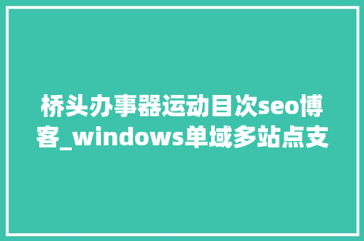 桥头办事器运动目次seo博客_windows单域多站点支配桥头做事器DNS就近解析