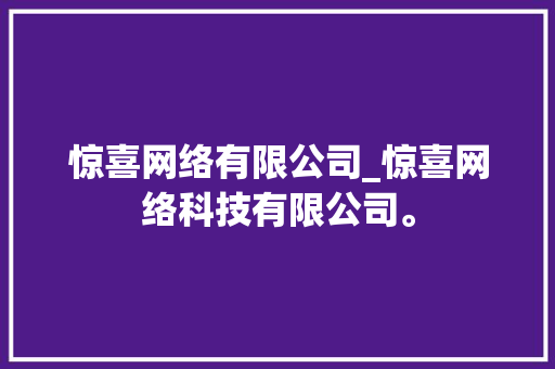 惊喜网络有限公司_惊喜网络科技有限公司。