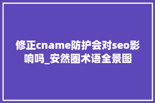 修正cname防护会对seo影响吗_安然圈术语全景图 修正cname防护会对seo影响吗_安然圈术语全景图 必应SEO