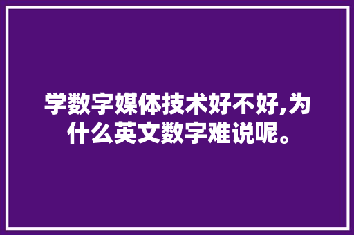 学数字媒体技术好不好,为什么英文数字难说呢。 学数字媒体技术好不好,为什么英文数字难说呢。 神马SEO