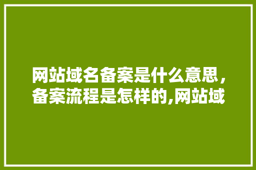 网站域名备案是什么意思，备案流程是怎样的,网站域名为什么要备案呢。 神马SEO
