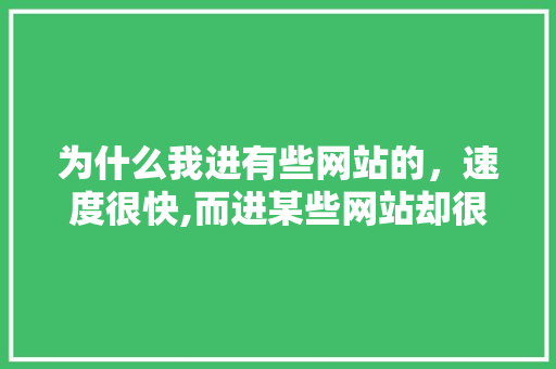 为什么我进有些网站的，速度很快,而进某些网站却很慢呢,为什么有些网站打开慢呢。 为什么我进有些网站的，速度很快,而进某些网站却很慢呢,为什么有些网站打开慢呢。 神马SEO