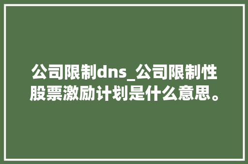 公司限制dns_公司限制性股票激励计划是什么意思。