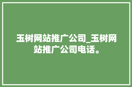 玉树网站推广公司_玉树网站推广公司电话。