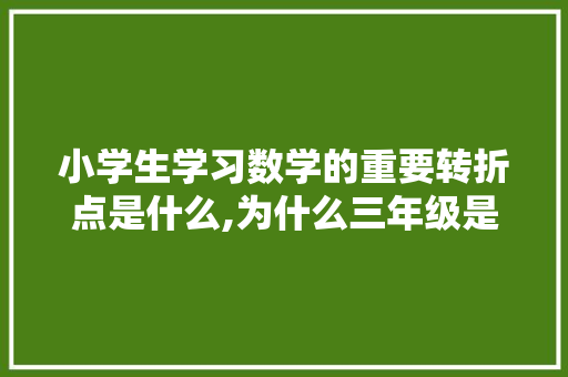 小学生学习数学的重要转折点是什么,为什么三年级是转折点的题。