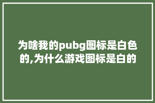 为啥我的pubg图标是白色的,为什么游戏图标是白的呢。