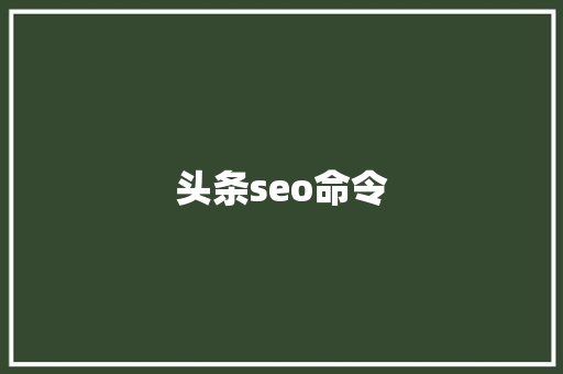 头条seo命令 头条seo命令 网站建设公司