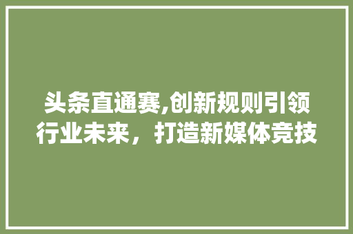 头条直通赛,创新规则引领行业未来，打造新媒体竞技新标杆(头条直通赛规则)