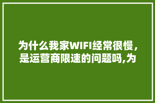 为什么我家WIFI经常很慢，是运营商限速的问题吗,为什么网站链接时间长了打不开。 为什么我家WIFI经常很慢，是运营商限速的问题吗,为什么网站链接时间长了打不开。 百度SEO