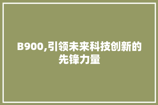 B900,引领未来科技创新的先锋力量 B900,引领未来科技创新的先锋力量 网站建设公司