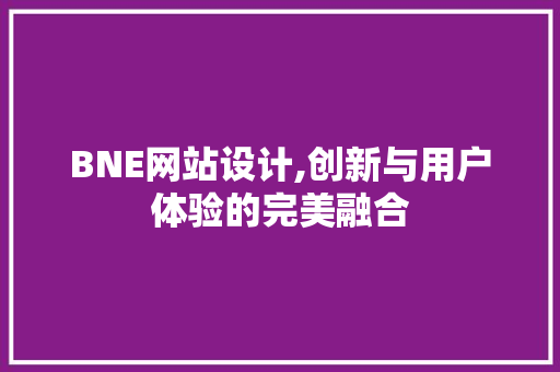 BNE网站设计,创新与用户体验的完美融合