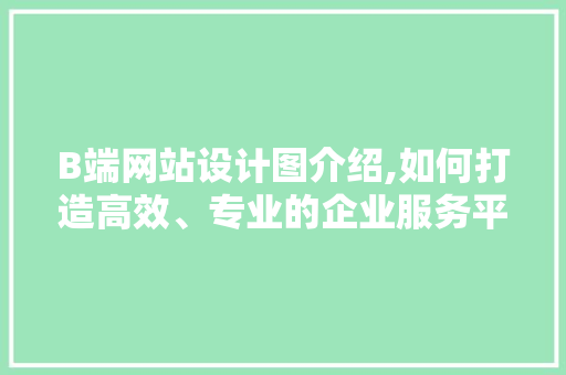 B端网站设计图介绍,如何打造高效、专业的企业服务平台