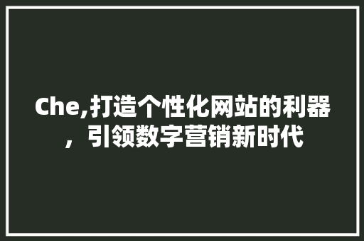 Che,打造个性化网站的利器，引领数字营销新时代 Che,打造个性化网站的利器，引领数字营销新时代 网站建设公司