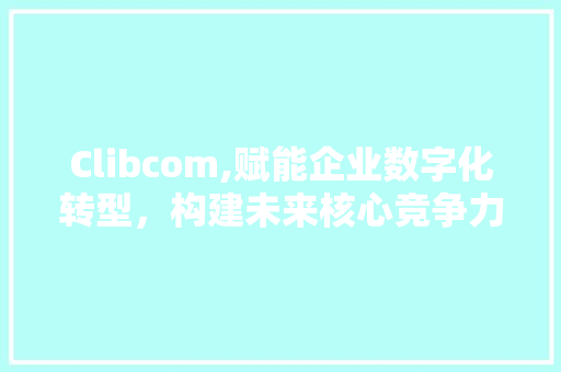 Clibcom,赋能企业数字化转型，构建未来核心竞争力 Clibcom,赋能企业数字化转型，构建未来核心竞争力 必应SEO