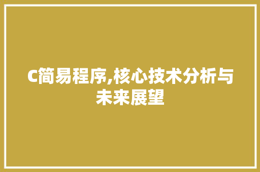 C简易程序,核心技术分析与未来展望