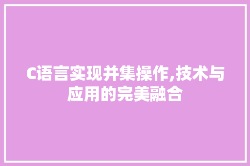 C语言实现并集操作,技术与应用的完美融合