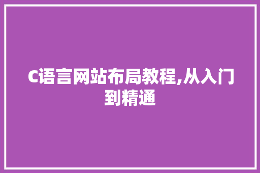 C语言网站布局教程,从入门到精通