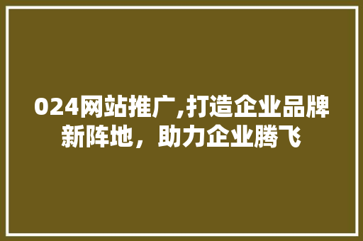024网站推广,打造企业品牌新阵地，助力企业腾飞