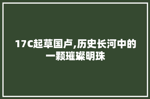 17C起草国卢,历史长河中的一颗璀璨明珠 17C起草国卢,历史长河中的一颗璀璨明珠 百度SEO