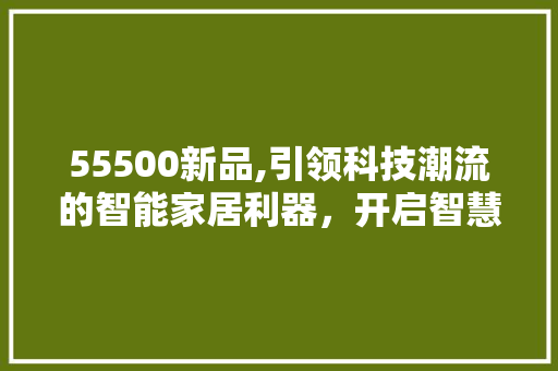 55500新品,引领科技潮流的智能家居利器，开启智慧生活新篇章 55500新品,引领科技潮流的智能家居利器，开启智慧生活新篇章 网站建设公司