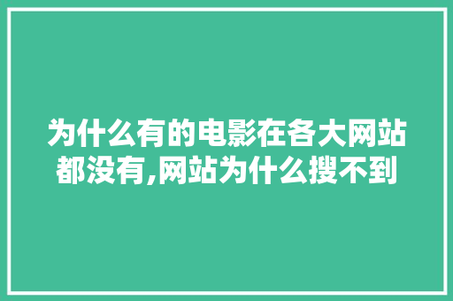 为什么有的电影在各大网站都没有,网站为什么搜不到了。