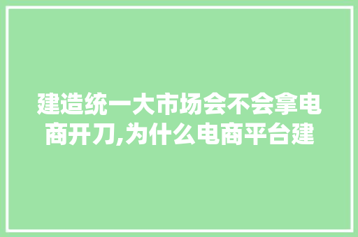 建造统一大市场会不会拿电商开刀,为什么电商平台建设缓慢会导致电商营销推广的缓慢。 建造统一大市场会不会拿电商开刀,为什么电商平台建设缓慢会导致电商营销推广的缓慢。 必应SEO