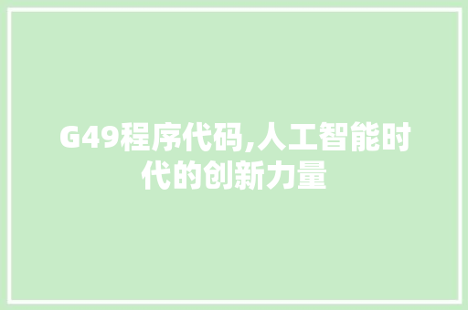 G49程序代码,人工智能时代的创新力量