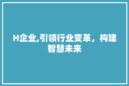 H企业,引领行业变革，构建智慧未来