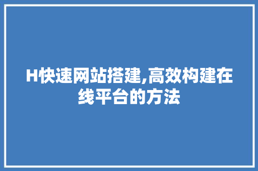 H快速网站搭建,高效构建在线平台的方法