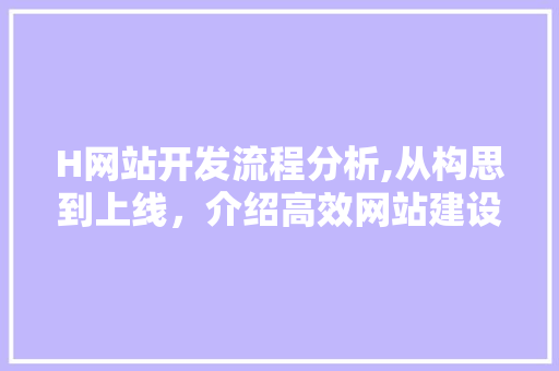 H网站开发流程分析,从构思到上线，介绍高效网站建设的秘密 H网站开发流程分析,从构思到上线，介绍高效网站建设的秘密 搜狗SEO