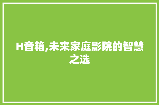 H音箱,未来家庭影院的智慧之选 H音箱,未来家庭影院的智慧之选 搜狗SEO