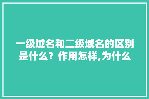 一级域名和二级域名的区别是什么？作用怎样,为什么需要二级域名呢。 一级域名和二级域名的区别是什么？作用怎样,为什么需要二级域名呢。 神马SEO