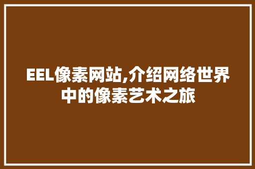 EEL像素网站,介绍网络世界中的像素艺术之旅