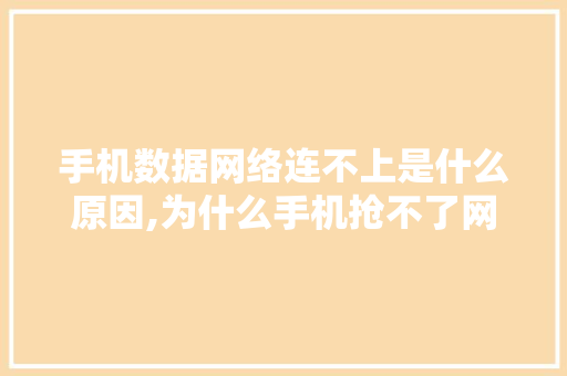 手机数据网络连不上是什么原因,为什么手机抢不了网络。 手机数据网络连不上是什么原因,为什么手机抢不了网络。 网站建设公司