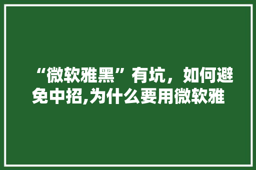 “微软雅黑”有坑，如何避免中招,为什么要用微软雅黑。
