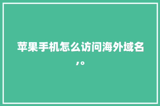 苹果手机怎么访问海外域名,。 苹果手机怎么访问海外域名,。 必应SEO