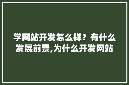 学网站开发怎么样？有什么发展前景,为什么开发网站用php而不是Java。 学网站开发怎么样？有什么发展前景,为什么开发网站用php而不是Java。 网站建设公司