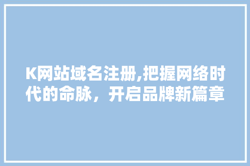 K网站域名注册,把握网络时代的命脉，开启品牌新篇章