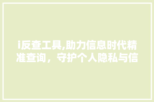 i反查工具,助力信息时代精准查询，守护个人隐私与信息安全 i反查工具,助力信息时代精准查询，守护个人隐私与信息安全 网站建设公司