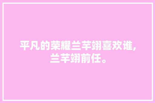 平凡的荣耀兰芊翊喜欢谁,兰芊翊前任。 平凡的荣耀兰芊翊喜欢谁,兰芊翊前任。 必应SEO