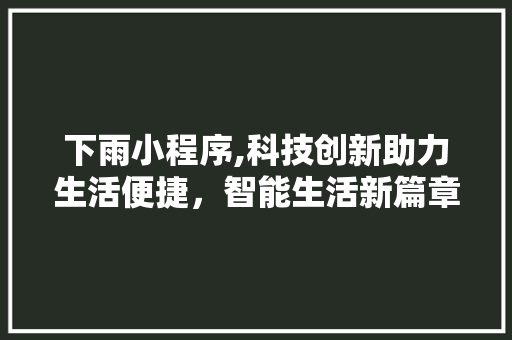 下雨小程序,科技创新助力生活便捷，智能生活新篇章